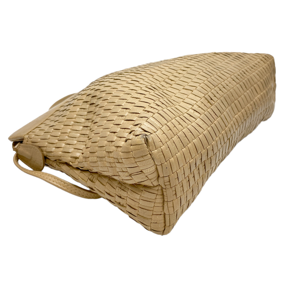 Vintage Fendi Vintage Tan Woven Leather Crossbody Bag Purse - Picture 7 of 12